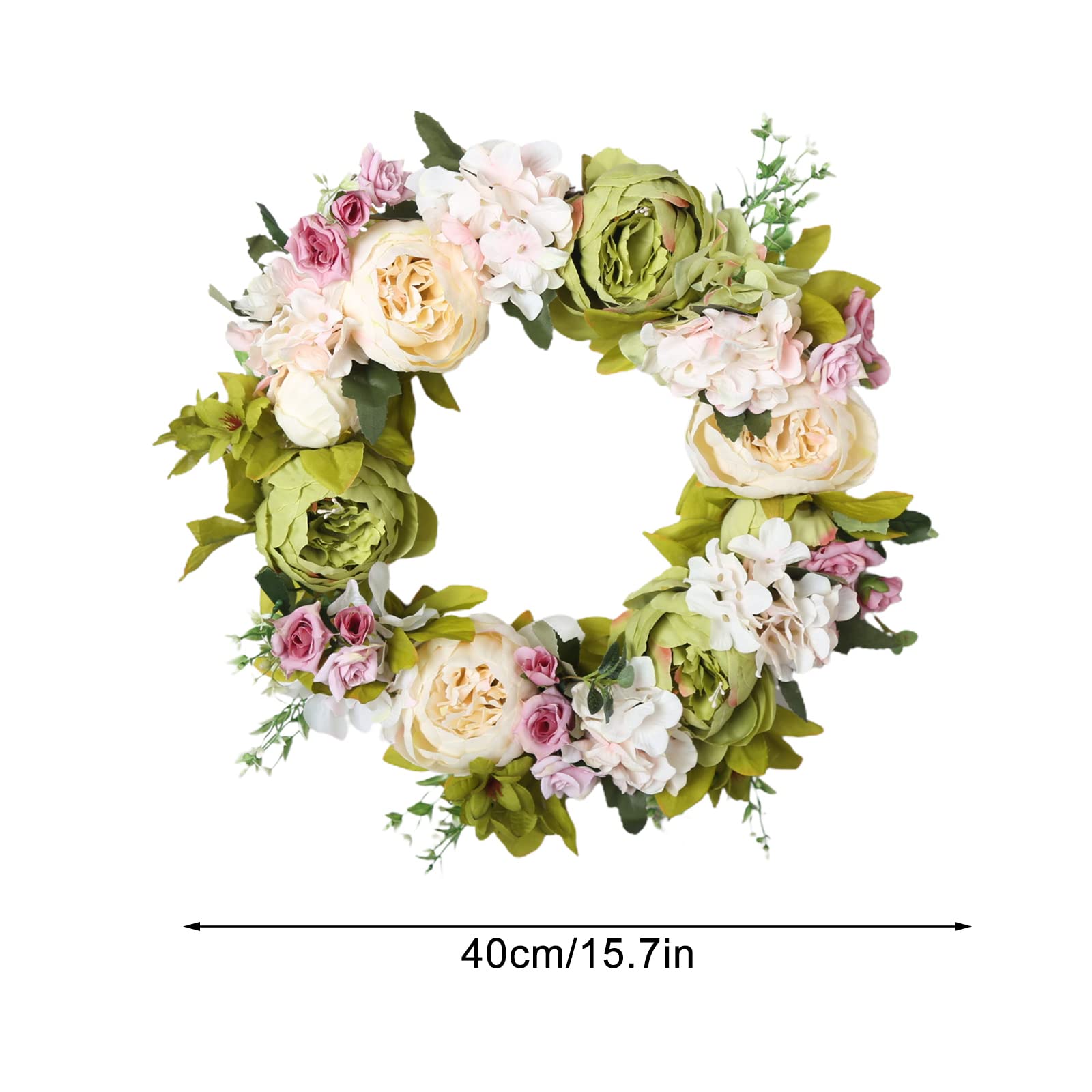 Ghirlanda Primaverile Gialla Per Porta – Fiori Finti In Seta Su Anello In Rattano, 34x35 Cm