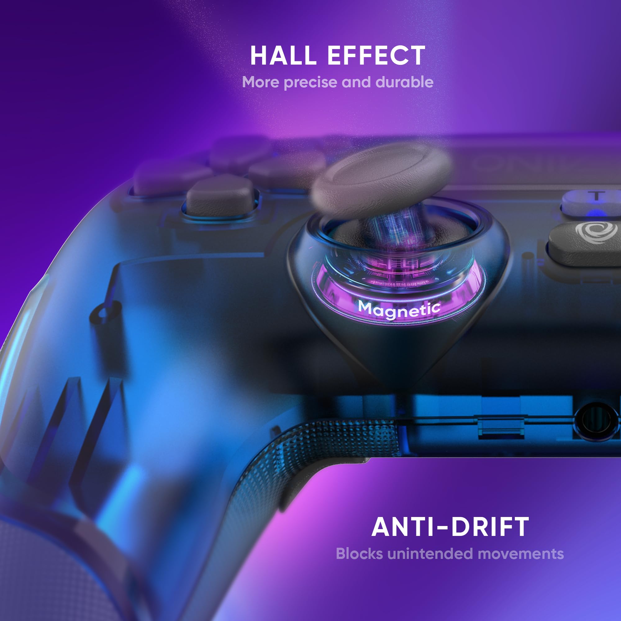 Oniverse Controller Wireless per PS4 PS3 PC ANDROID iOS, Uscita Cuffie, Joystick Hall Effect, Batteria Ricaricabile 1000mAh, Giroscopio 6 Assi, Revolt Neptune Blue