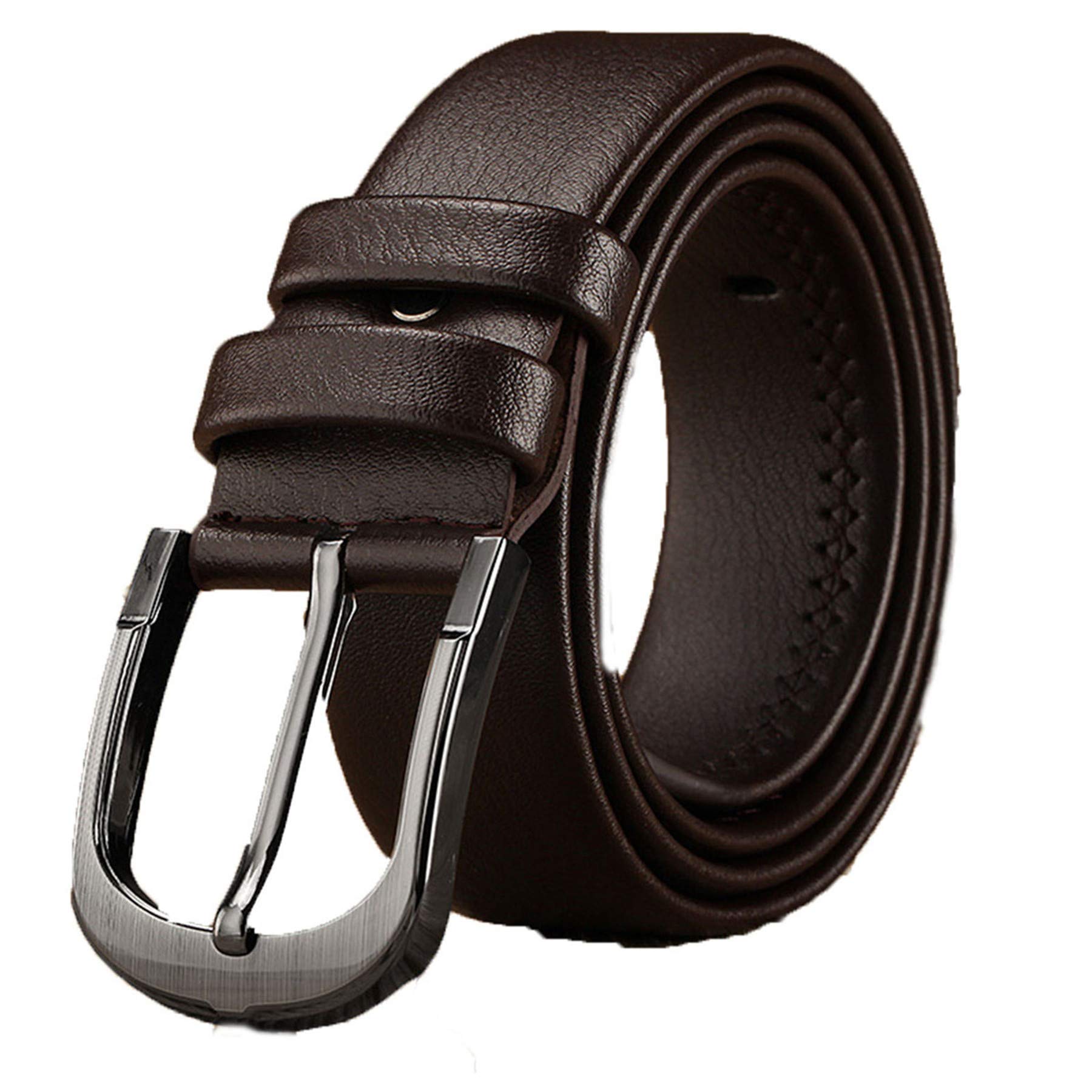 Andongnywell Mens Leather Belt alloy pin Buckle A Belts Suitable for Dress and Casual Pants Jeans Waist Strap