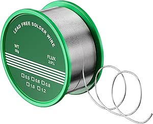 Soldeertin met vloeimiddel, loodvrije soldeerdraad met colofoniumkern, voor solderen van elektronica, Sn99,3% Cu0,7%, 50 g/0,6 mm, voor reparatie en doe-het-zelvers