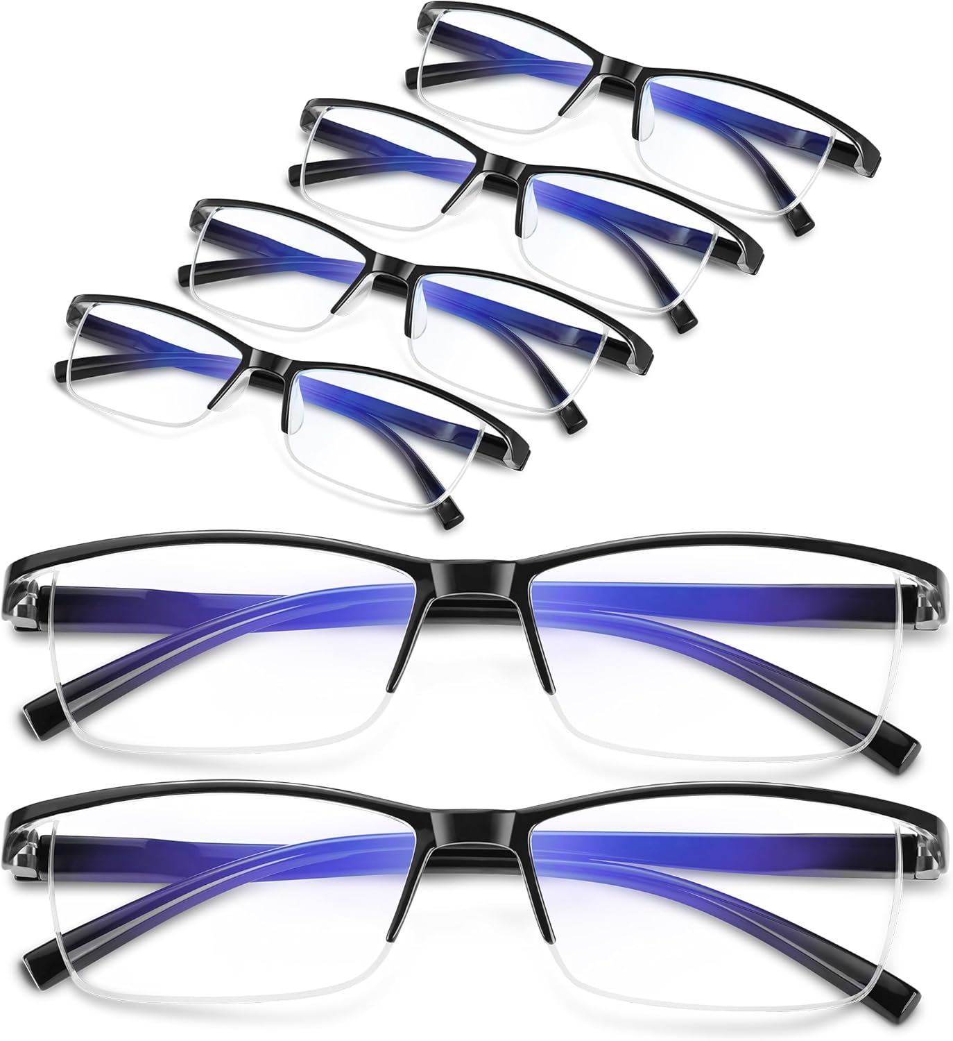 Reading Glasses Men,Spring Hinge Blue Light Blocking Readers,Anti Eyestrain Computer Magnifying Eyeglasses