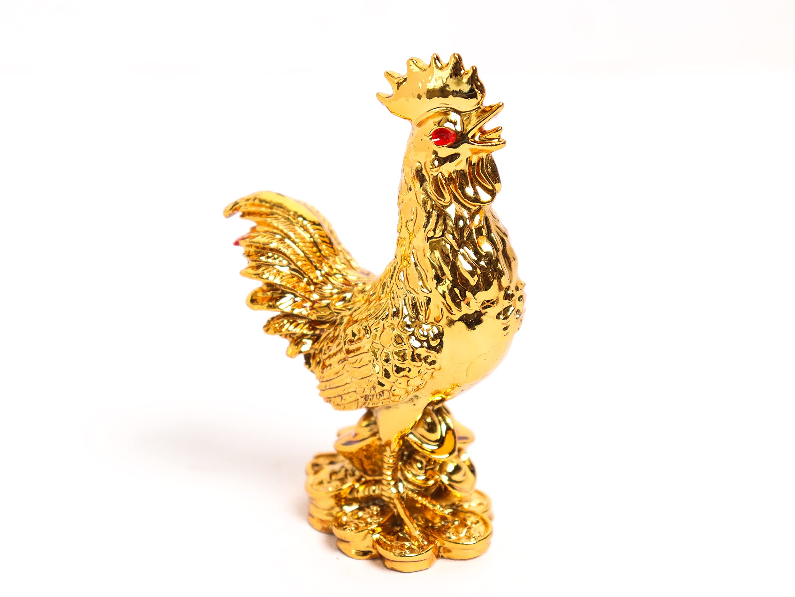 Sponsored Ad - Golden Rooster Decor II Feng Shui for Happiness II Rooster Statue IIShowpiece for Good Fortune || Harmony || Home Decor II Home & Office II 4 Inches
