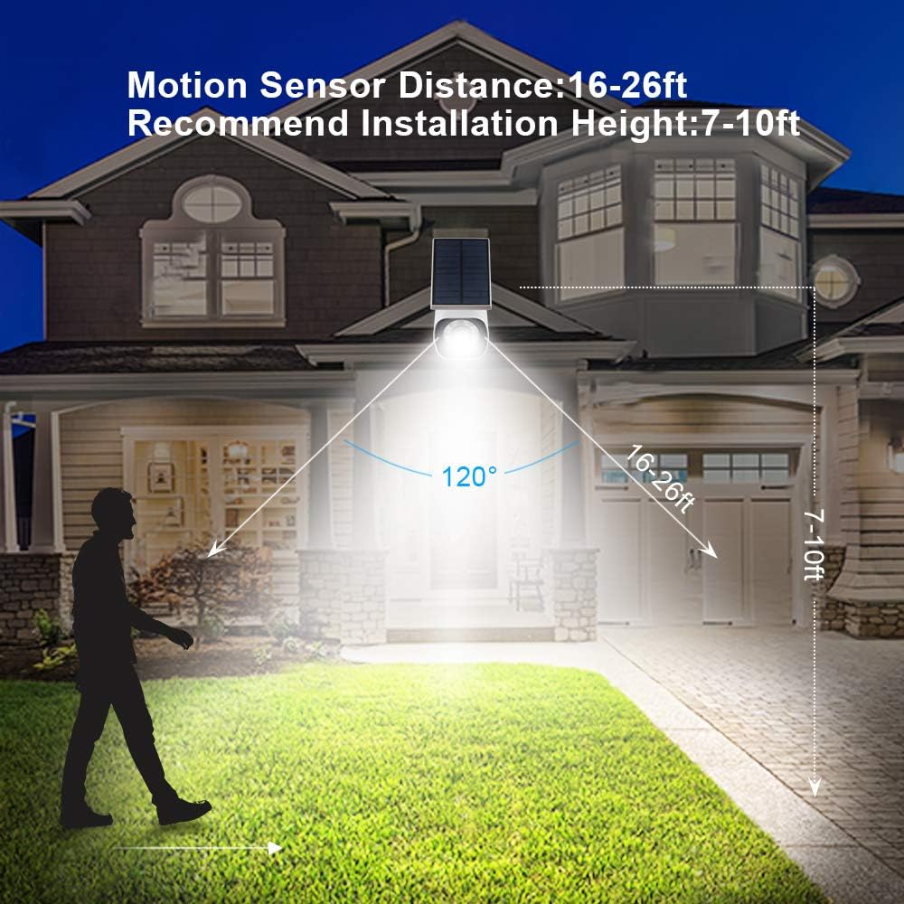 Solar Motion Sensor Light，BNT Flood Light Security Super Bright LED Outdoor Light with 800Lm Waterproof Solar Power Charging Motion Sensor Lights (L3 1 Pack)