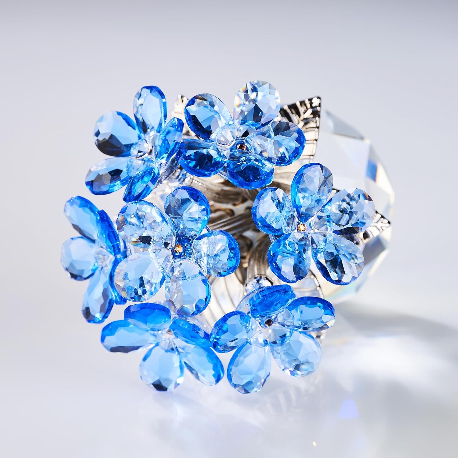 Blue Crystal Flower Glass Paperweight, for Sister Girlfriend Women Girl Wife,Crystal Flowers Bouquet Collectible for Valentine's Day Wedding Anniversary (Blue Flower 02) - Image 7