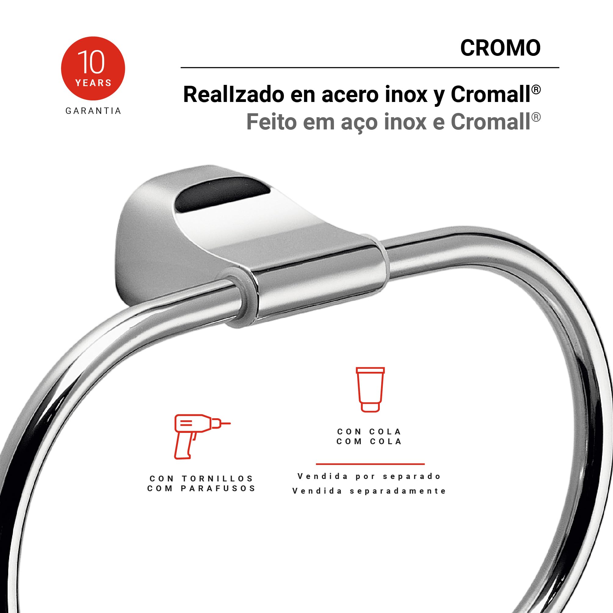 Gedy Towel ring Stelvio Chrome, 20,7x4,9x13,4cm - Image 2