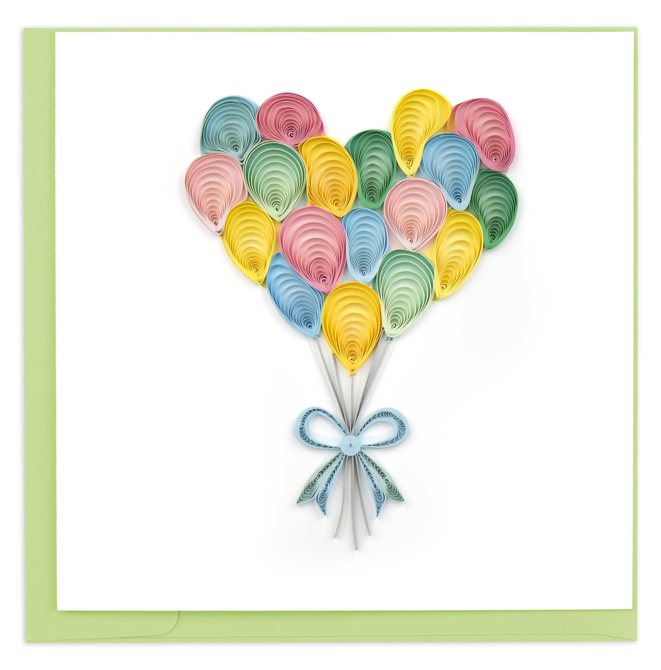Quilling Colourful Heart Balloons Love Balloons! Hand-Finished Art Greeting Card Frameable Art