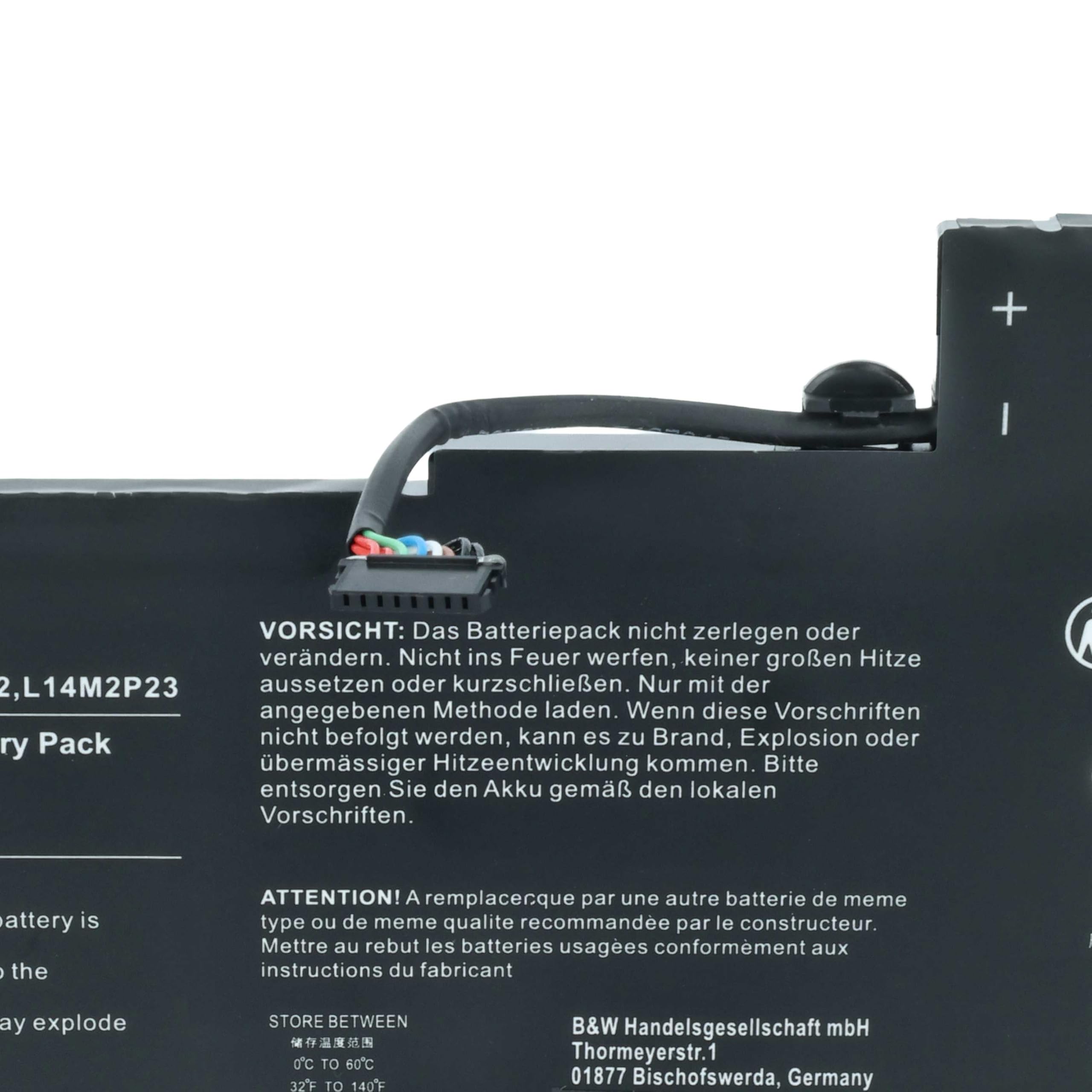 vhbw Akumulator litowo-polimerowy 4500 mAh (7,6 V) kompatybilny z notebookiem Lenovo E31, E31-70, U30, U30-70, U31, U31-70, zamiennik do L14L2P22, L14M2P24, L14S2P22.
