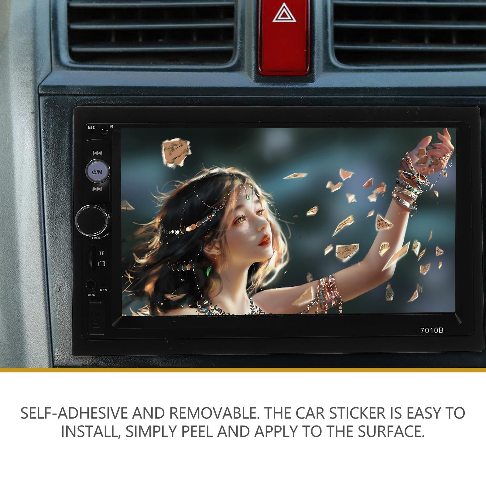 Ipetboom Pantalla de Radio para Coche Estéreo de Coche con Conectividad Inalámbrica Doble DIN 800 * 480 Fm87.5-108mhz para Móvil con Cámara y Control Volante