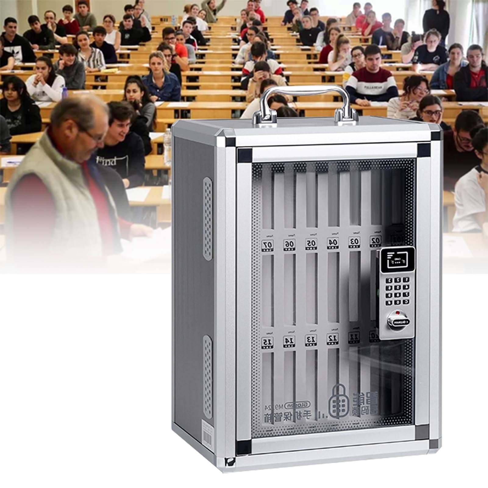 Boîte de stockage pour téléphone portable pour sécuriser les examens et réunions