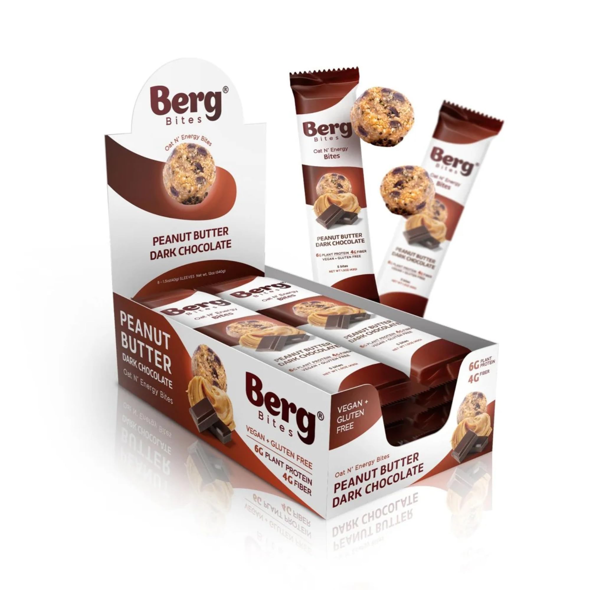 Berg Oat N' Energy Bites - Peanut Butter & Dark Chocolate - Non-GMO, Gluten Free, Dairy Free, Soy Free and Vegan - Clean Energy Snack - 1.5oz, (8 Pack) — Amazon image 7
