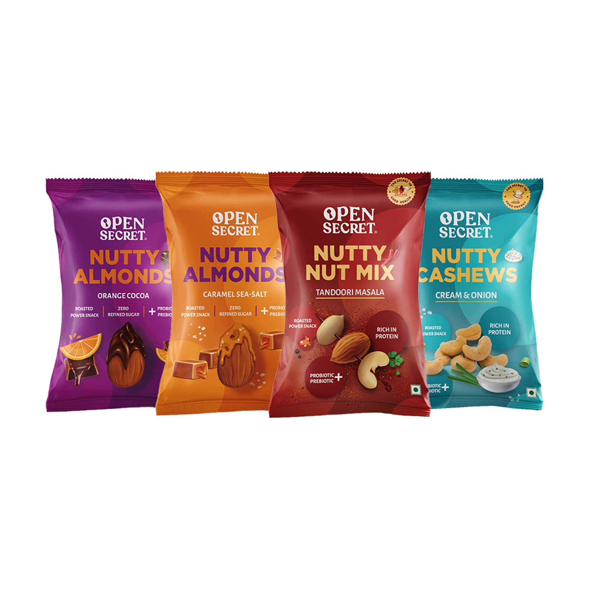 Open Secret Mini Nuts| Pack of 4 (23g each)|Snacks Gift hamper |Caramel Sea Salt & Orange Cocoa Almonds, Cream & Onion Cashew, Tandoori Nuts |Roasted Diet Dry Fruits |Immunity Boosters| Healthy Snacks (B09YN674Y3) Amazon Price History, Amazon Price Tracker