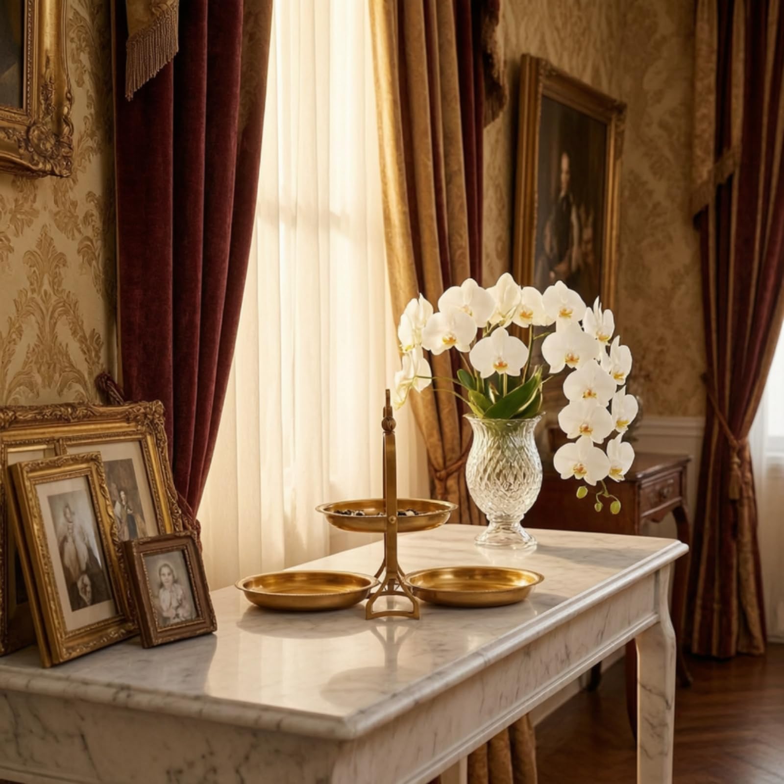 Colcolo Vassoio in Ottone Mano con Bordo Rialzato E Finitura per Organizzare Accessori su Console E per Servire Colazioni a Letto con Stile