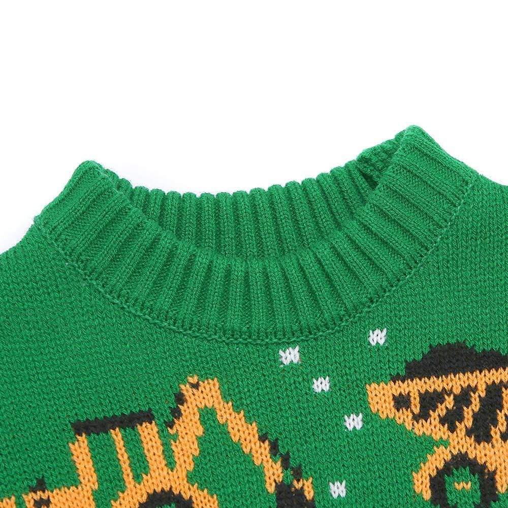 Rocksir Dziecięcy sweter z dzianiny z kreskówki, zimowy świąteczny sweter z okrągłym dekoltem dla malucha