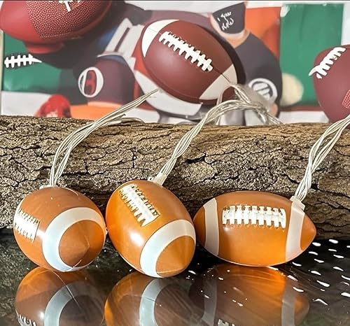 Miniatura 2 de YEAMAR Guirnalda de luces de fútbol de 13 pies20 LED alimentadas por pilas para decoración de habitación de niños, luces decorativas de fiesta
