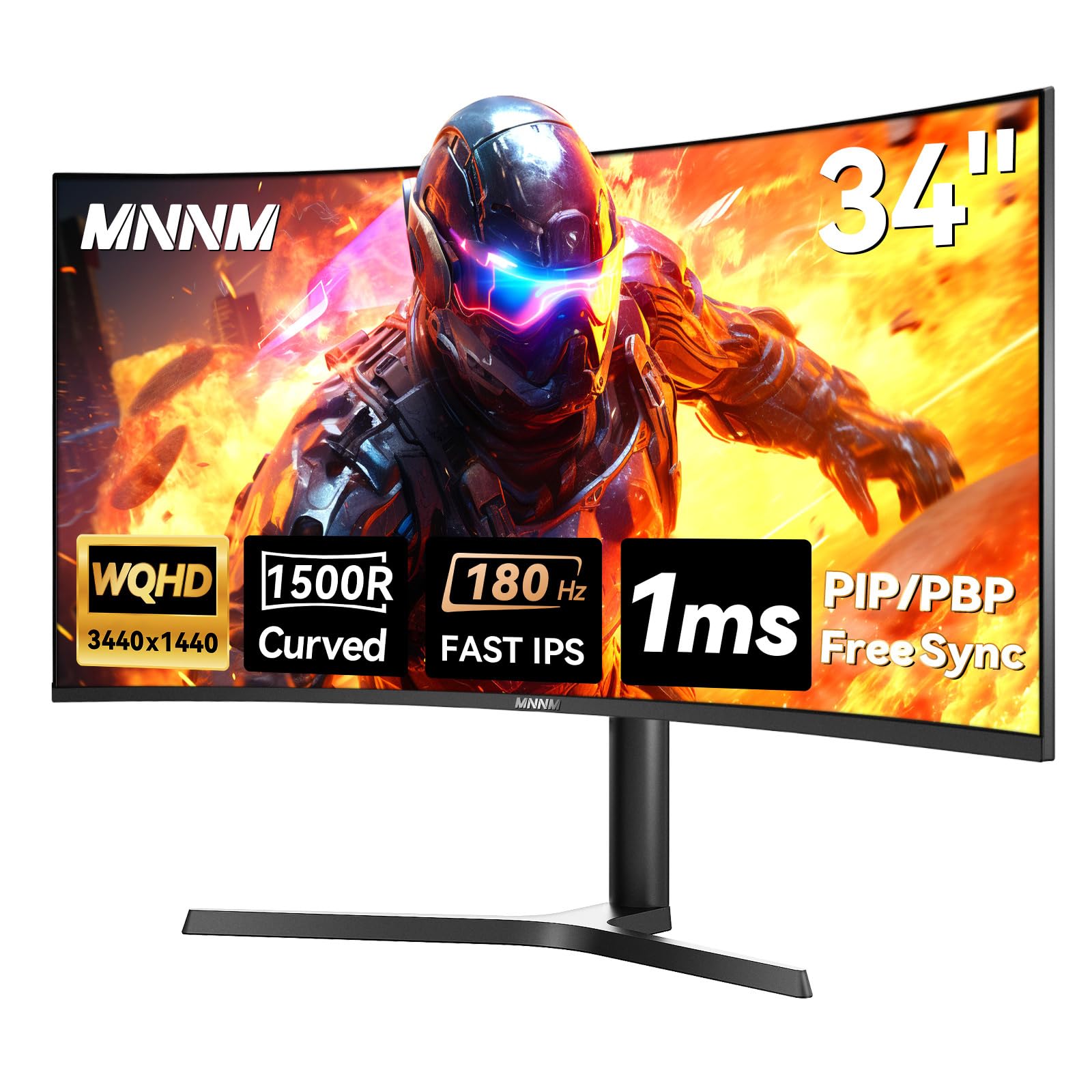 34 Inch Ultrawide Gaming Monitor - 21 9 WQHD 3440 x 1440 R1500 Curved Computer Monitor for Gamer