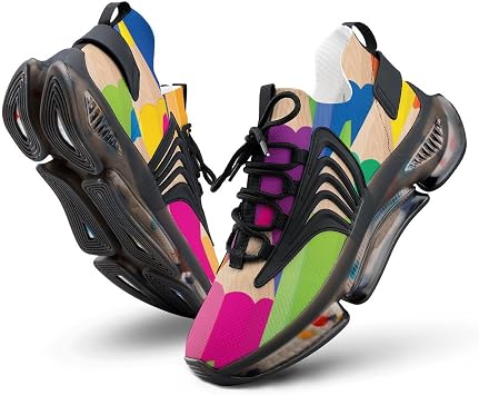 Colorful Pencils Pattern Mens Running Shoes Lightweight Walking Shoe Breathable Sneaker 11menEUR45
