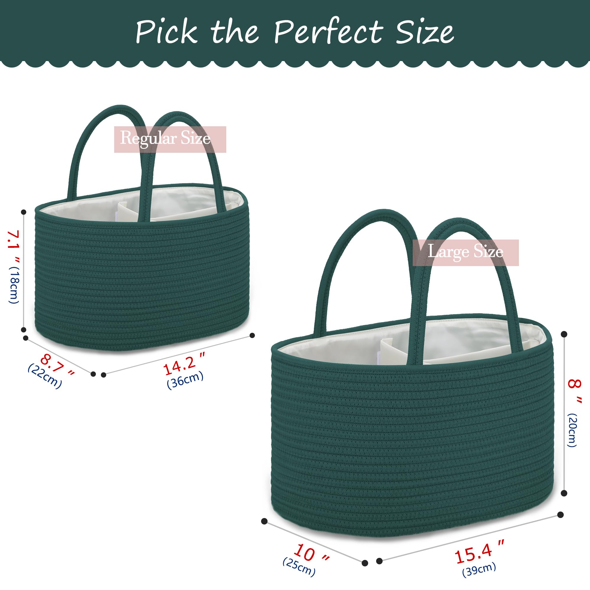 COMSE Large Baby Diaper Caddy Organizer For Girl Boy, Car Caddy With H &ndash
