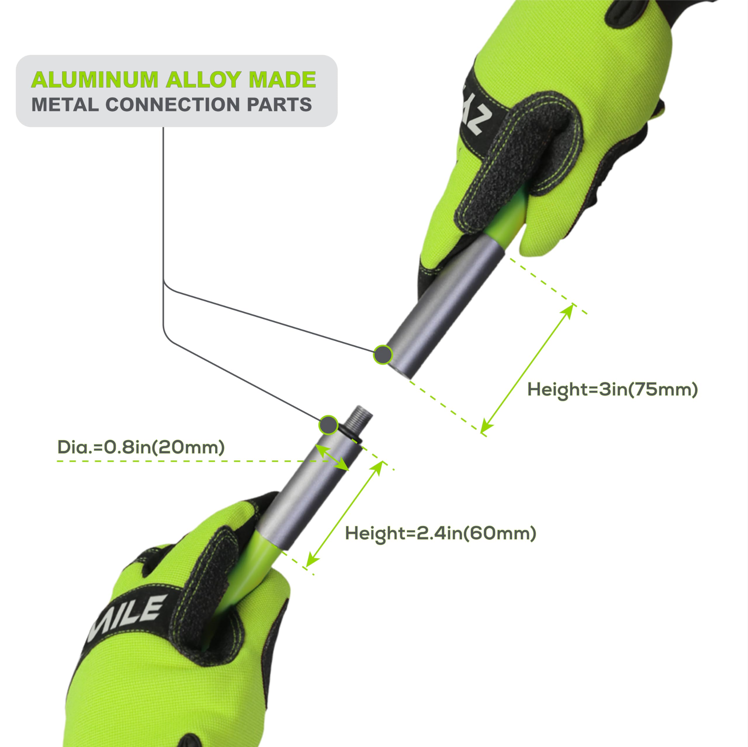 RAYTEEN Sand Safety Flag PRO Including Light & Carry Bag, Inc. Quicker Connector Base & 11.8