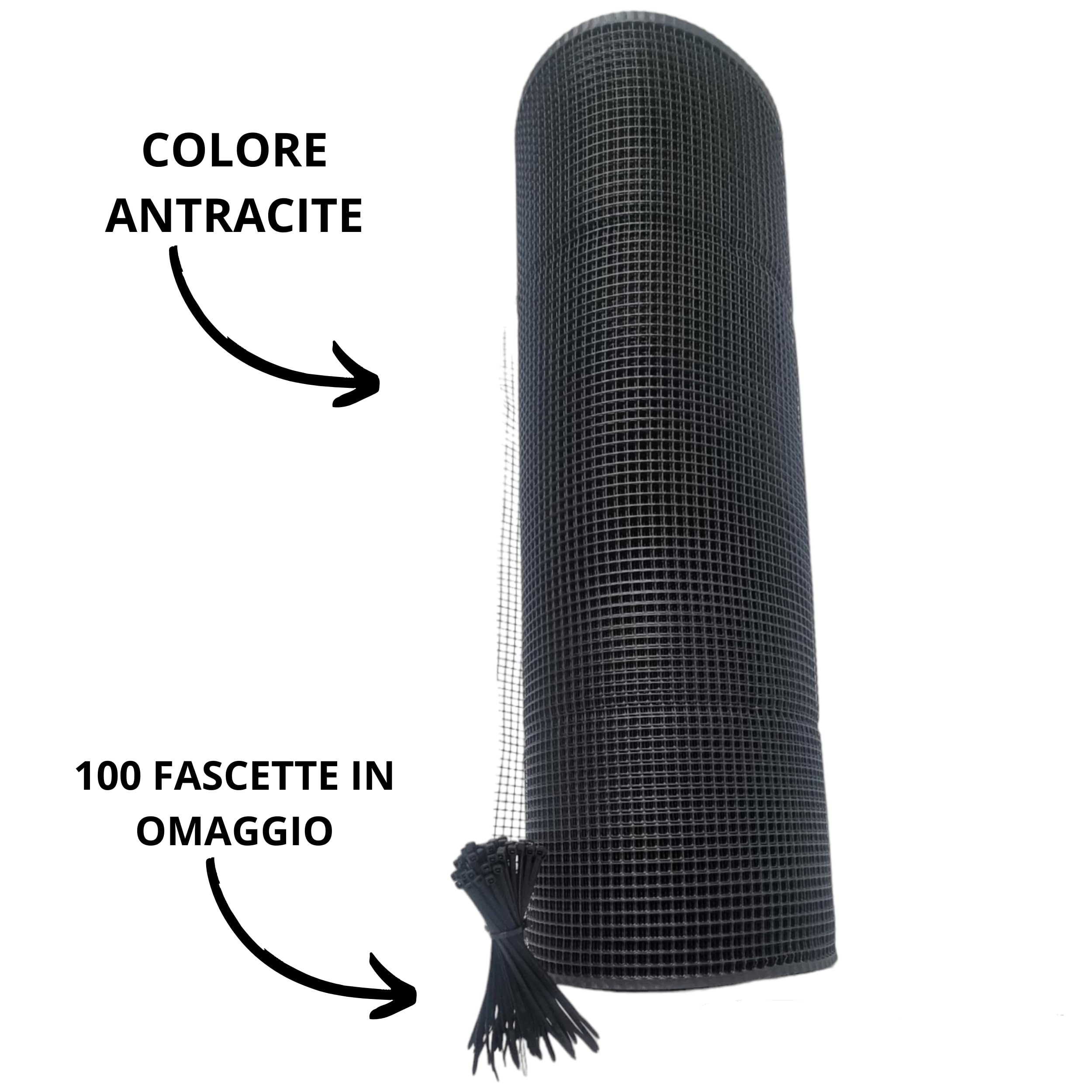 Generico Rete Balcone Protettiva in plastica per Ringhiera Cancelli e Recinzione Decorativa per Giardino Anticaduta Protezione Bambini e Animali con 100 Fascette in Omaggio(h1x15mt, Grigio)