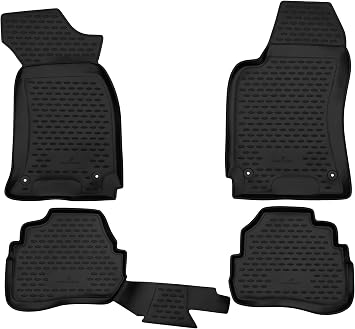 WALSER XTR Rubber Car Floor Mats for VW Passat Estate / Variant (B2 B3 B5) 1996-2005 100% Perfect Fit Car Floor Mats Robust Universal Car Floor Mats Rubber Mats
