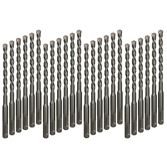 24-Pack 3/16 Inch x 6 Inch SDS Plus Rotary Hammer Drill Bits Set, Carbide Tipped for Brick, Masonry, Stone and Concrete 3/16" x 4" x 6"