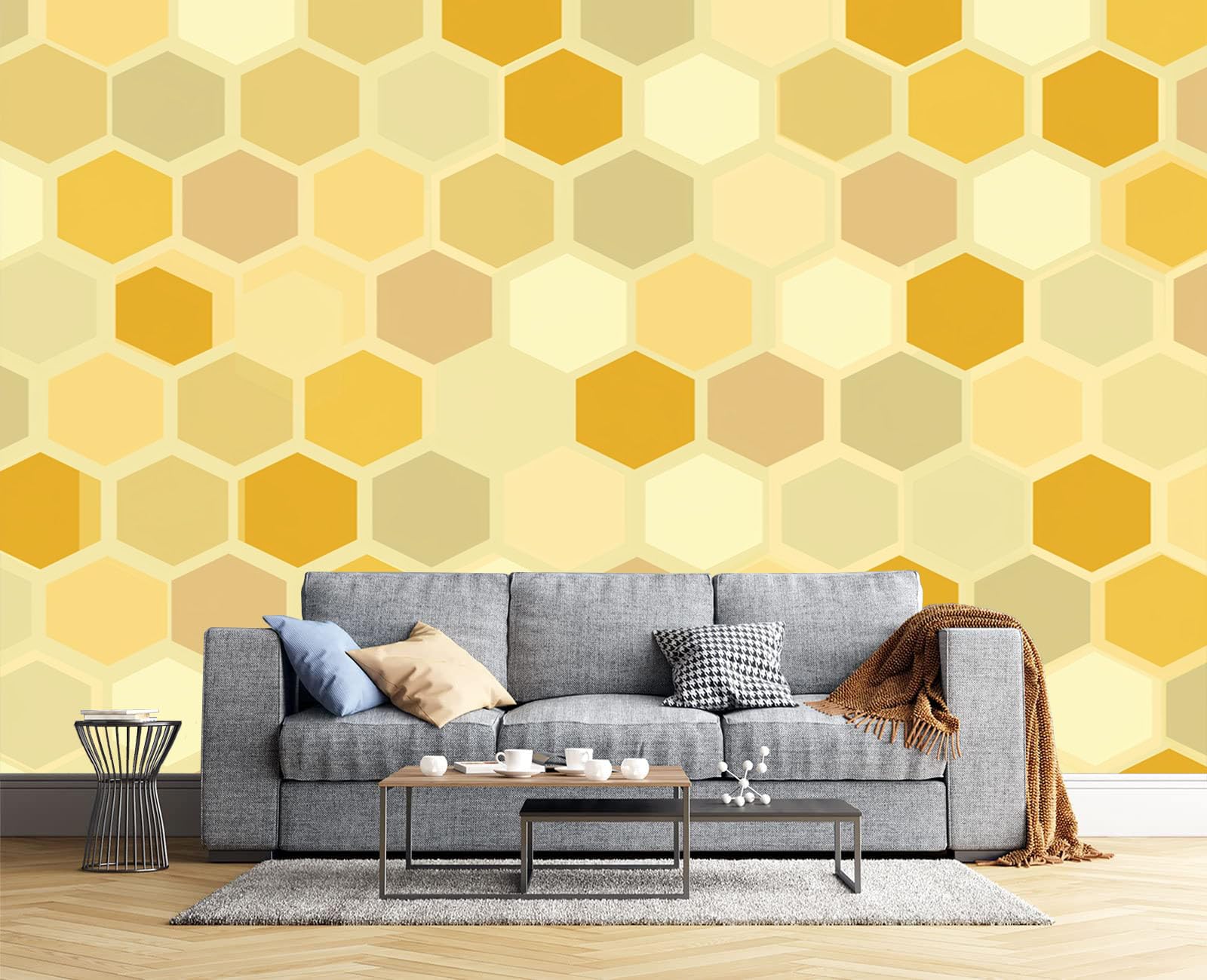 Papier peint panoramique nid d'abeille pour créer un coin bureau inspirant et lumineux