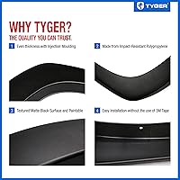 Vista 4 de Tyger Auto Fender Flare compatible con Dodge Ram 1500 2002-2008; 2003-2009 2500 3500 6.5 pies, estilo de fábrica pintable negro de textura fina, 4