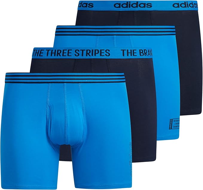 adidas Men's Core Stretch Cotton Boxer Brief Underwear (4-Pack)