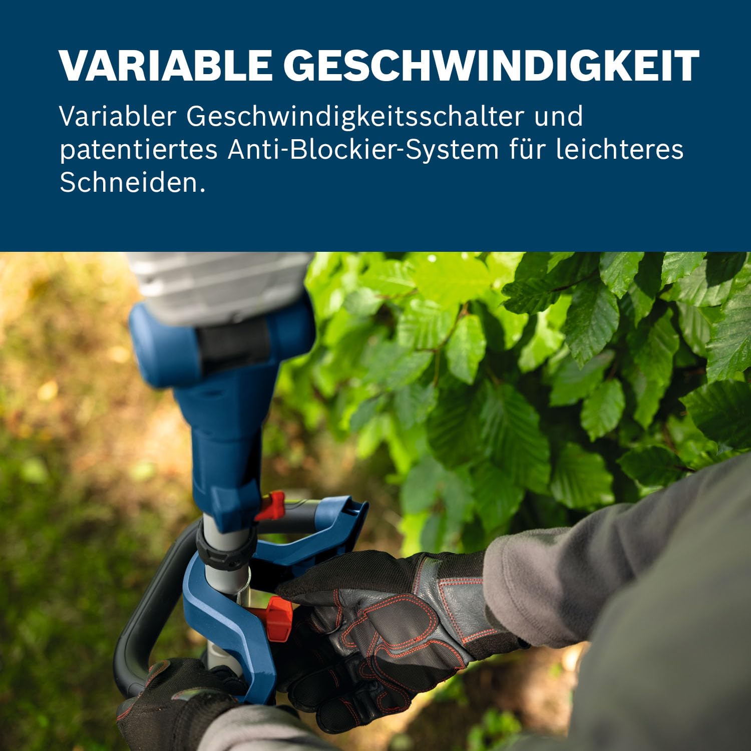 Bosch Pro Akku-Stabheckenschere GHE18V-50 FP (360°-Zusatzhandgriff, 3400 Hübe pro Minute, geringes Geräusch: 90 dB, ohne Akku)