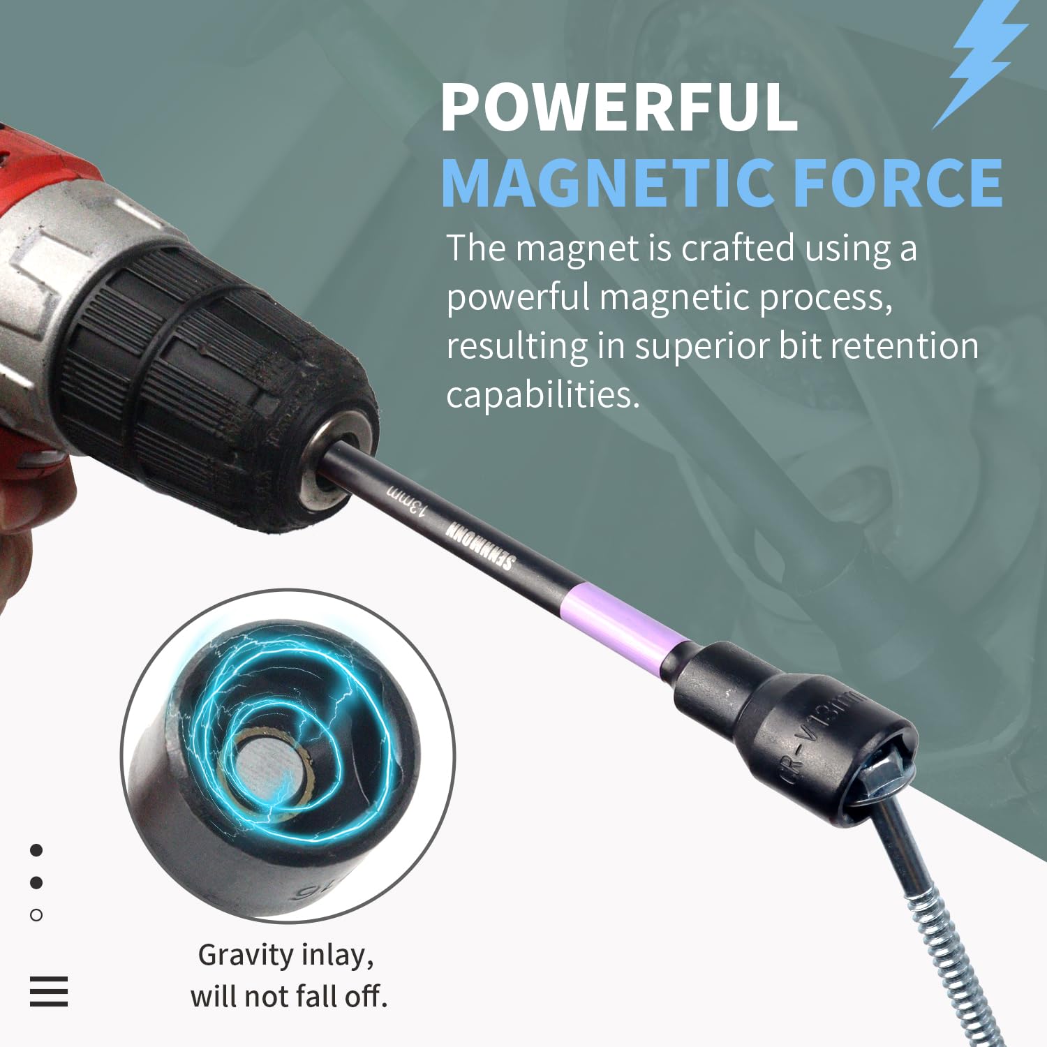 SENNMONN Magnetic Nut Driver Set, 16 PCS Long Nut Driver Set, 6