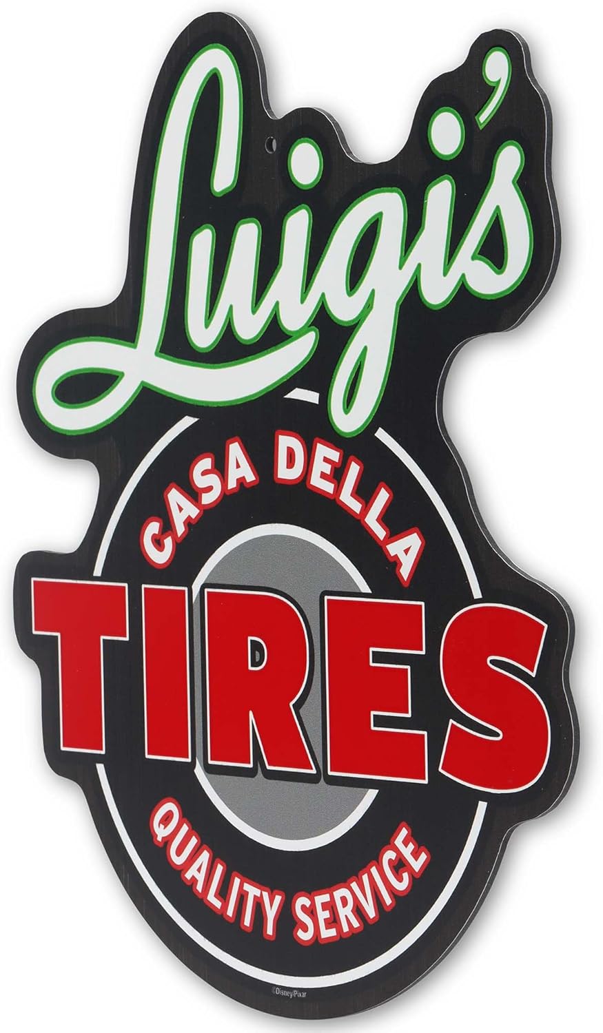 Disney Pixar Cars Luigi's Casa Della Tires Metal Wall Sign - Fun Cars Decoration for Kids' Bedroom or Garage