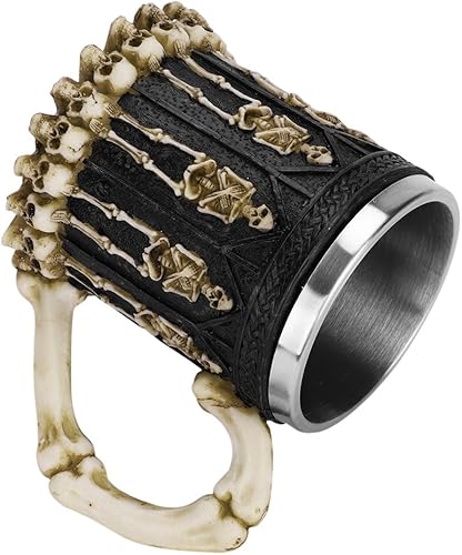 Miniatura 10 de Taza de cáliz de calavera horrible de Halloween, copa de esqueleto de vino, taza de sacrificio de acero inoxidable, copa gótica, copa de osario