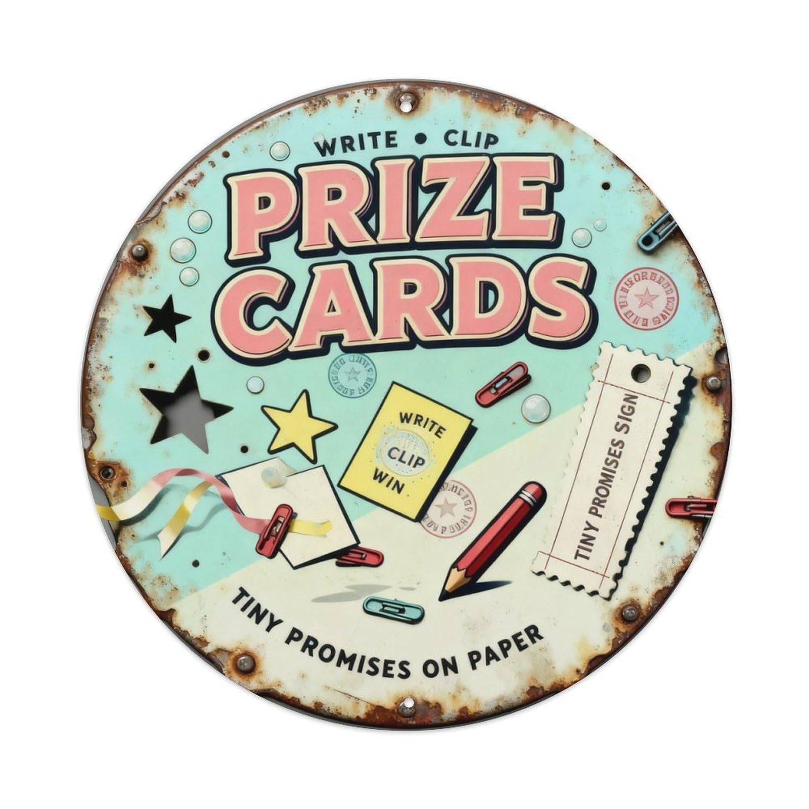 Prize Cards Sign Metal Tin Sign Plaque