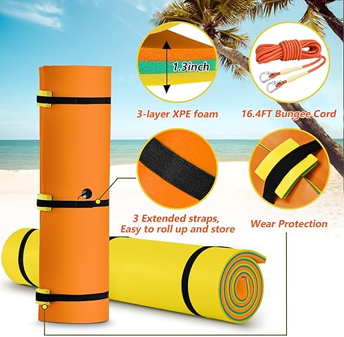 Miniatura 4 de CTSC Alfombra flotante  Alfombra flotante Lily Pad  12 x 5 pies alfombra de agua flotante para lago, espuma XPE resistente a desgarros de alta