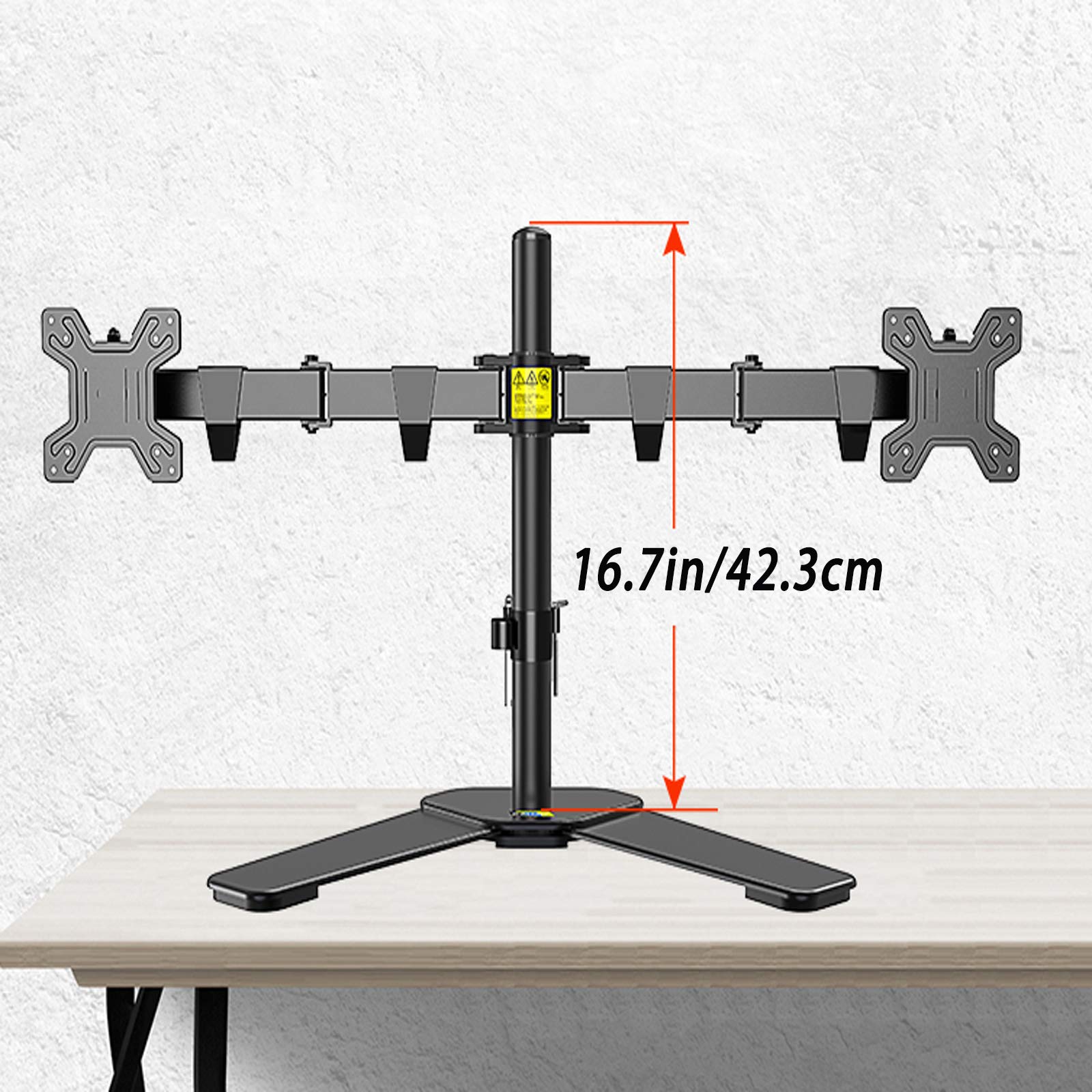 Supporto per Doppio Monitor - Bracci con Staffa Girevole, Monitor per Computer articolato inclinabile, per schermi di Computer da 17 a 27 Pollici