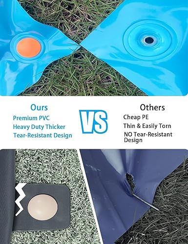 Miniatura 3 de Gnimihz Antideslizantes de 30 x 6 pies resistentes con 2 tablas de bodyboard, tobogán de agua más grueso, diseño resistente al desgarro, fácil de