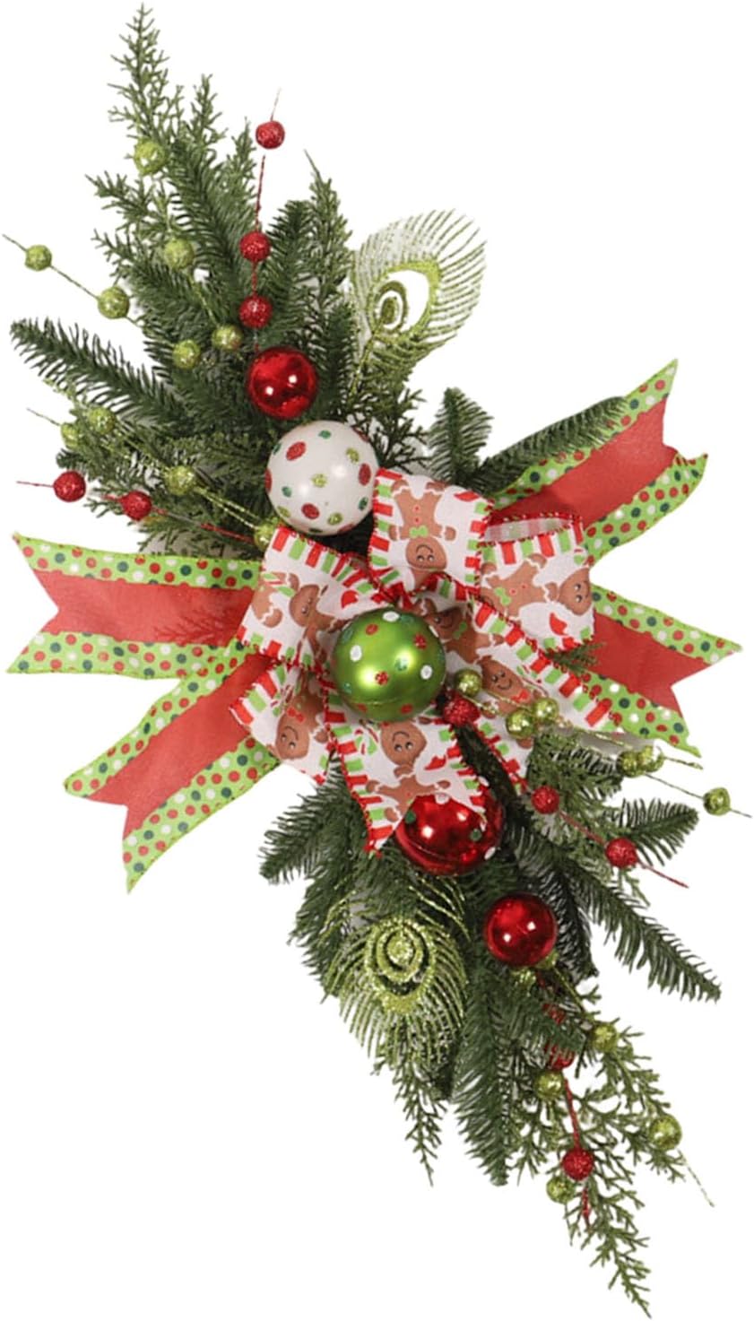 Holiday Door Swag Christmas Wall Decor Featuring Faux Pine