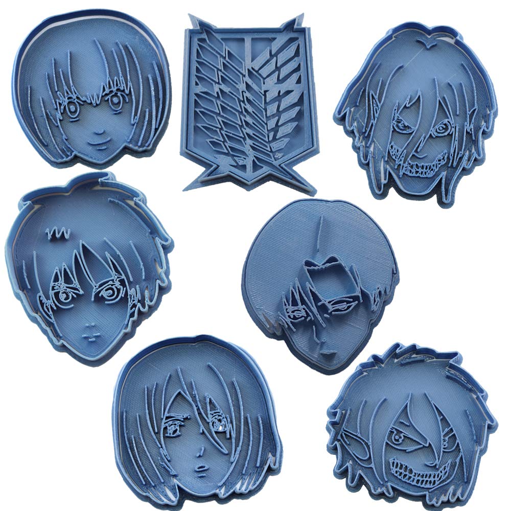 Cuticuter Shingeki No Kyojin Pack Tagliapasta per Biscotti, Blu, 16 x 14 x 1,5 cm, 7 Pezzi