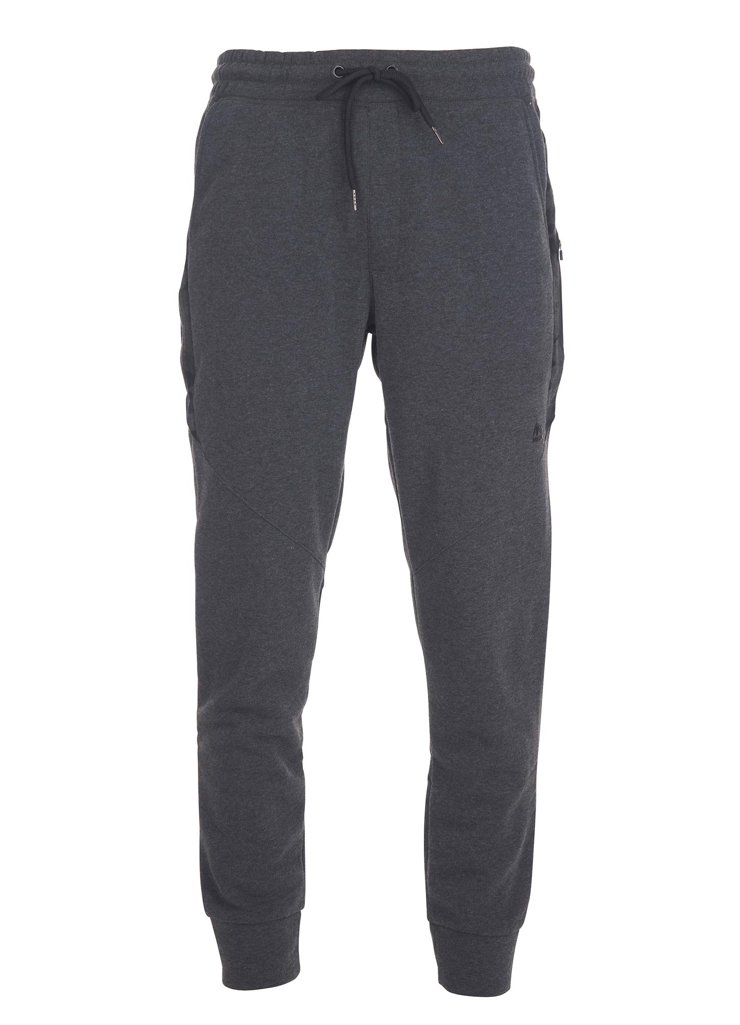 RBXActive Men's Athletic Adjustable Drawstring Waist Zipper Pocket Camo Fleece Jogger Sweatpant with Pockets Charcoal/Camo Insert L