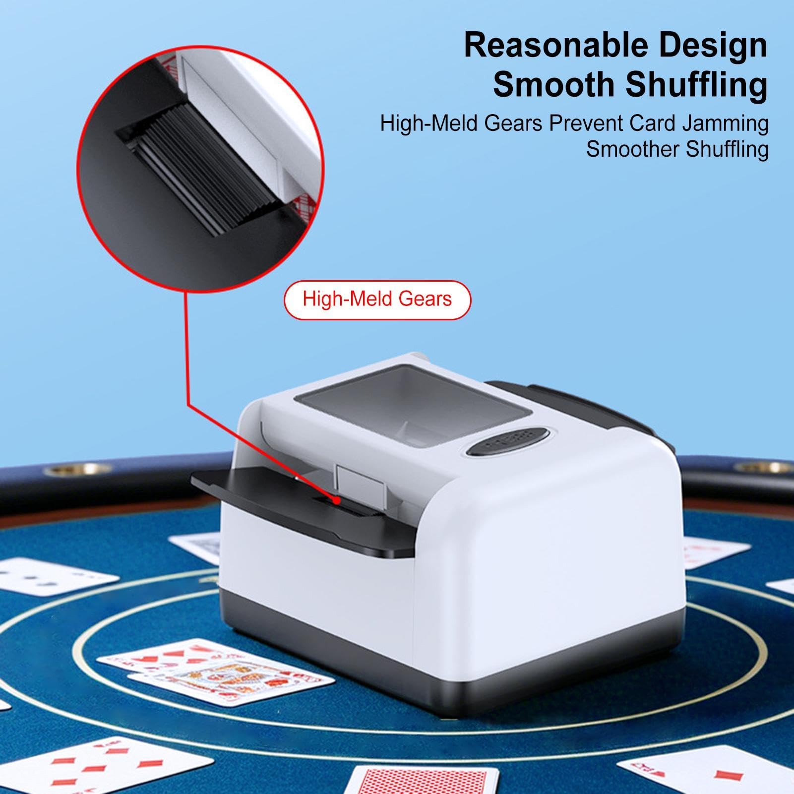 Carte da gioco Shuffle ricaricabile portatile veloce 2-Deck | Attrezzatura della Tabella del dispositivo di Shuffle per la taverna del salone del torneo del partito del club