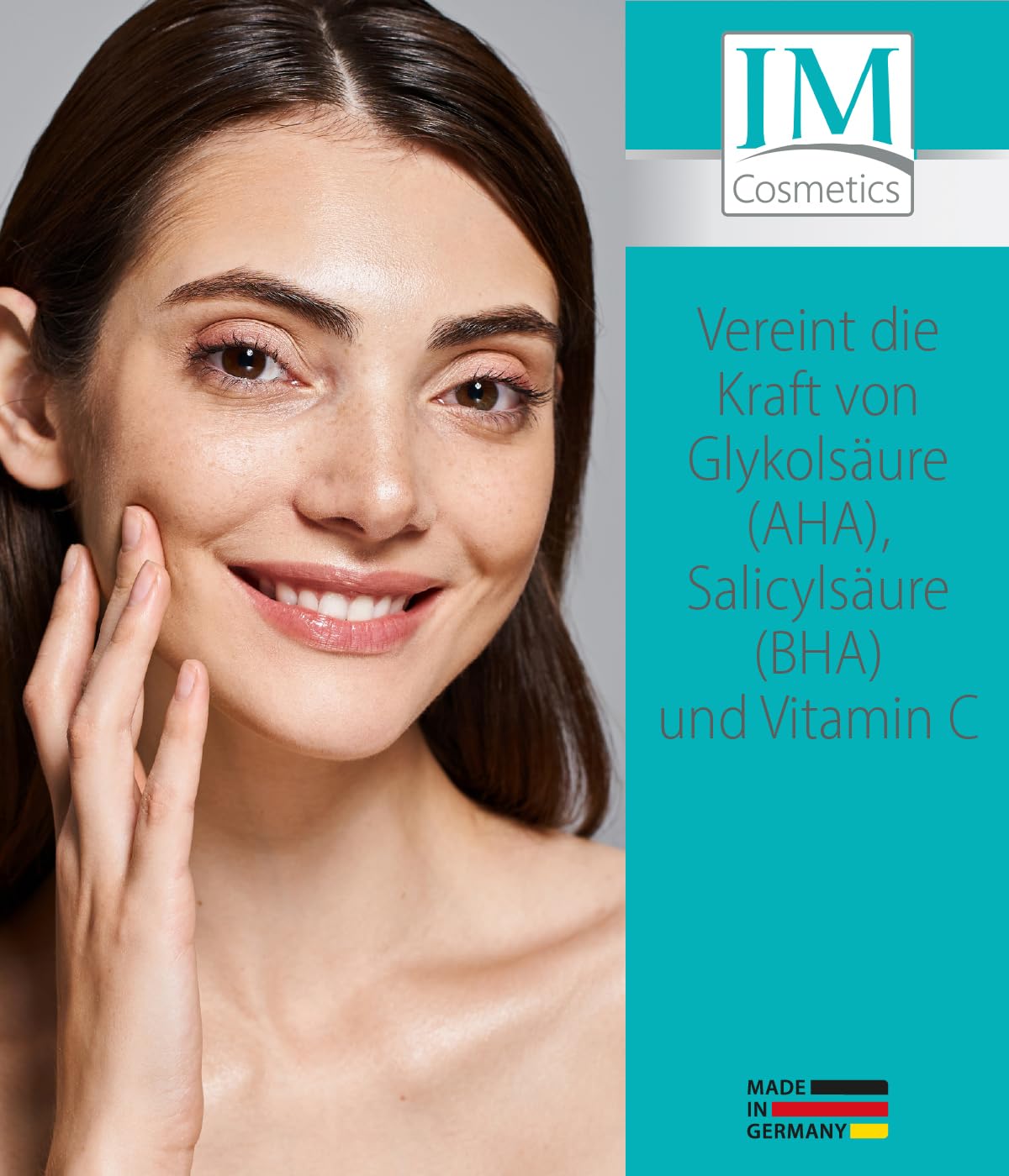 Genius IM Cosmetics BeautyMed AHA + BHA Glycolic Deluxe Set 2-tlg. Gesichtsserum & Reinigungsgel mit Salicylsäure gegen Pickel, Mitesser & unreine Haut- Gesichtspeeling Cleanser - Dr. Michaela Fuchs
