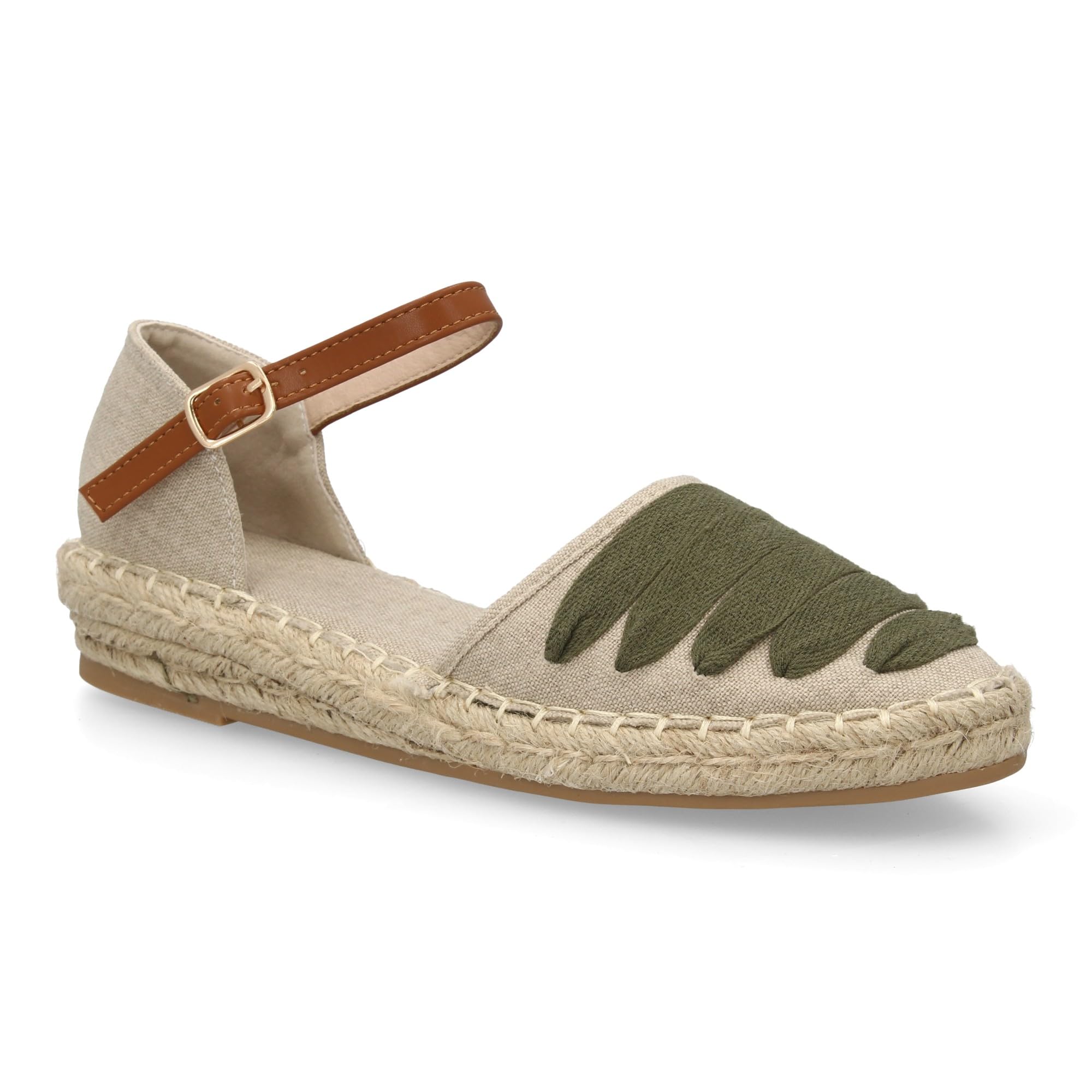 shoes&blues.es Espadrillas da Donna dal Design Fresco e Naturale, perfette per L'Estate. Caratterizzate da Cinturini Colorati sul Davanti. Punta e Tallone Chiusi, Suola in Juta Comoda e Leggera.