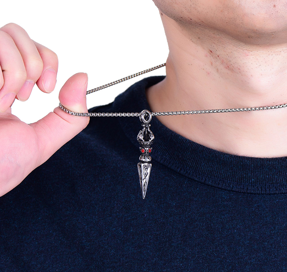 チベット族の魔除けのネックレス(首飾り) Amazon | UMtrade チベット仏教のネックレスステンレス金剛落魔害虫