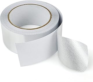 アルミ箔テープ ガラス繊維布 強力粘着 防水 保温 保冷 補修用 多用途 自動車 配管 ダクト DIY (50mm幅×20m長さ)
