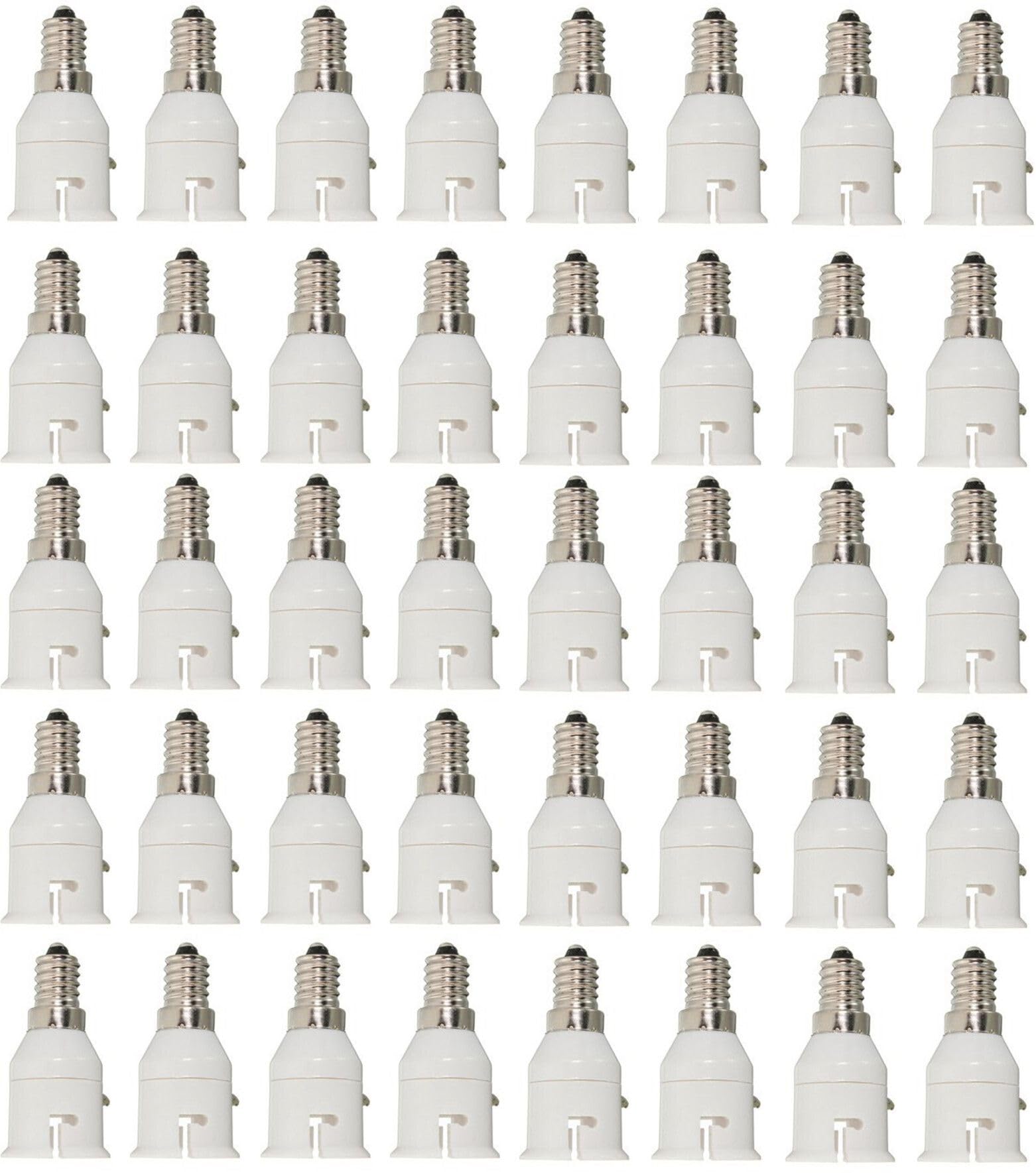 EVEHANGER E14 TO b22 Bulb Convertor Lamp Base Socket, Bulb Adapter Lamp Base Socket Extender for LED, CFL & Halogen Bulbs – Heat Resistant, Durable & Easy Installation Pack of 40