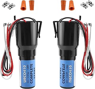 3 in 1 Hard Start Capacitor Kit for Refrigerators-URCO410 Solid State Relay Overload Start Capacitor Combination Compatible for AC120V Air Condtioning Compressors 1/4 to 1/3 H.P.-2packs