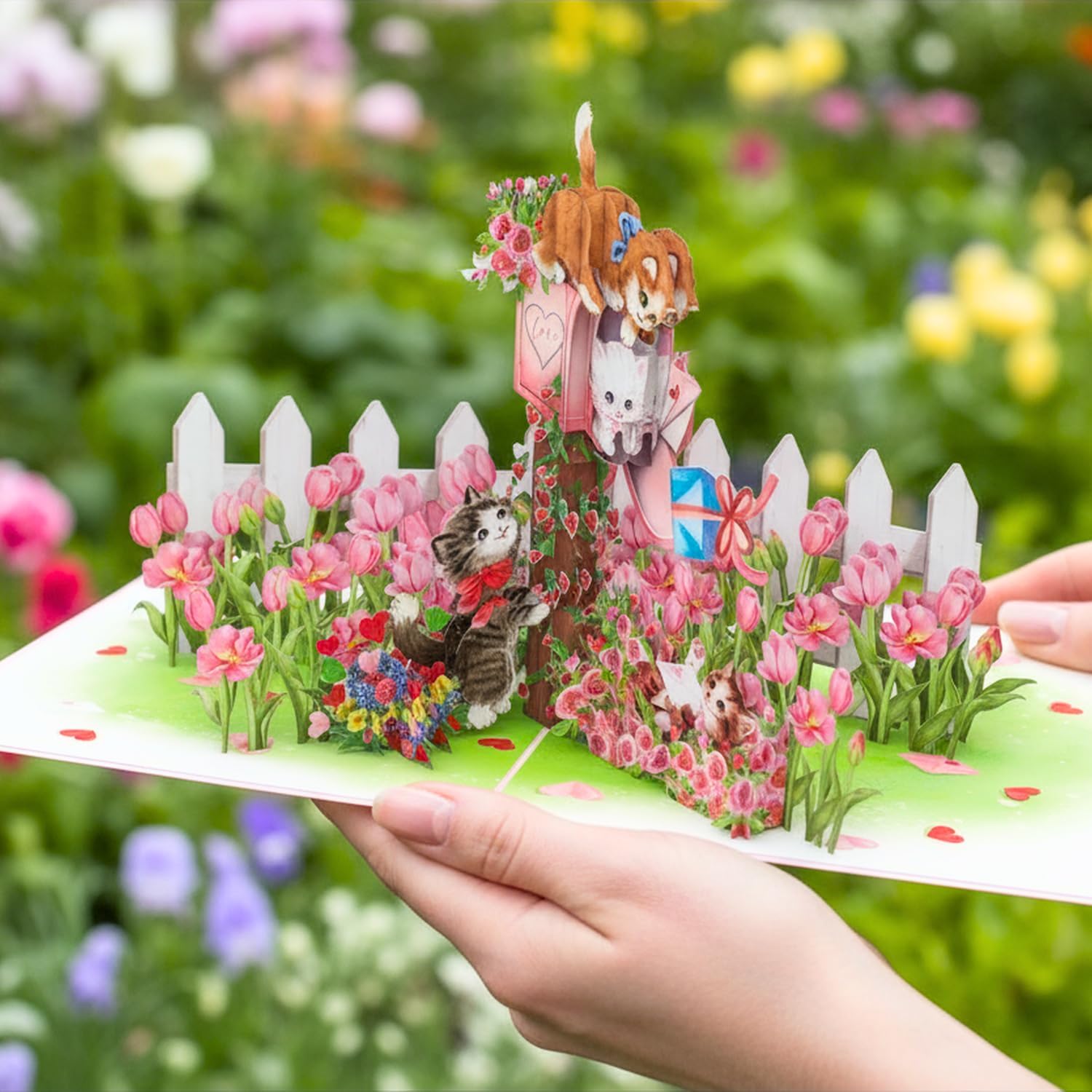 HEARTAGS- Pop Up Valentines Card, 3D Cat Valentines Day Card For Wife, Husband, Him, Her, Girlfriend, Boyfriend, Adults | 6x8 in Funny Cat Valentine Cards Pop Up With Envelope - Image 5