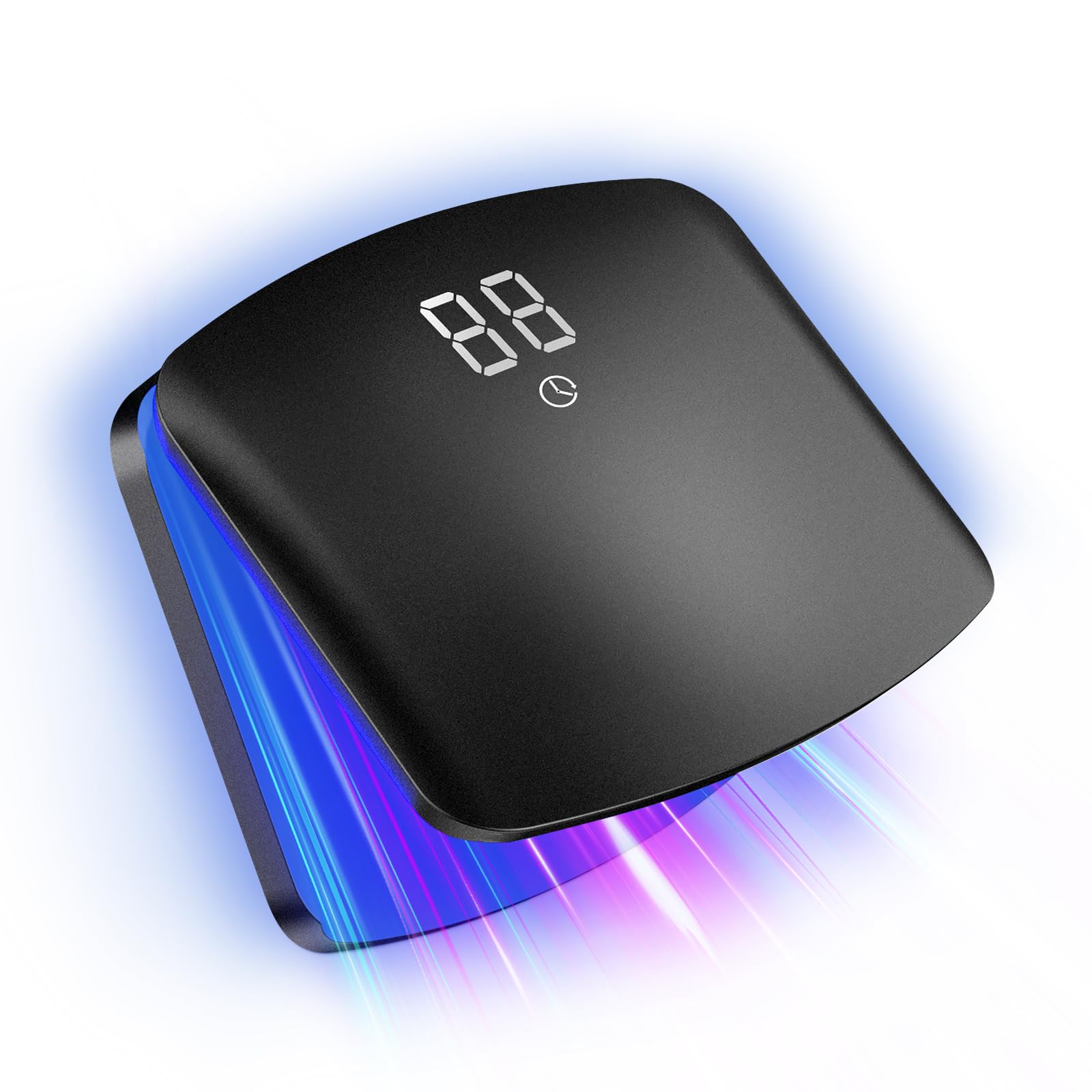 Upgrade Dispositivo láser para hongos en las uñas, 15 LED portátil y recargable mediante USB-C, 11 luz azul + 4 infrarrojos, pantalla táctil, temporizador de 5/10/15/20 minutos-Negro