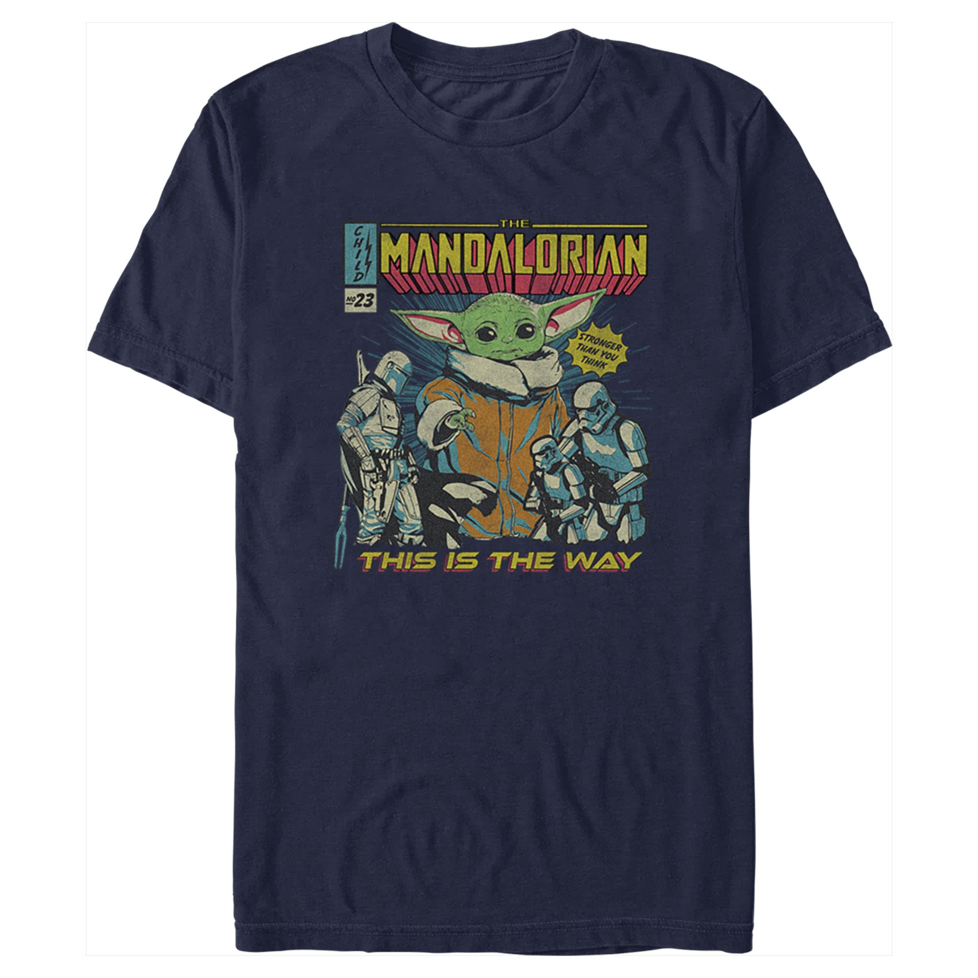 Amazon.com: The Mandalorian Men's Star Wars Grogu Retro Comic Book Cover T- Shirt - Navy Blue - Small : Clothing, Shoes \u0026 Jewelry