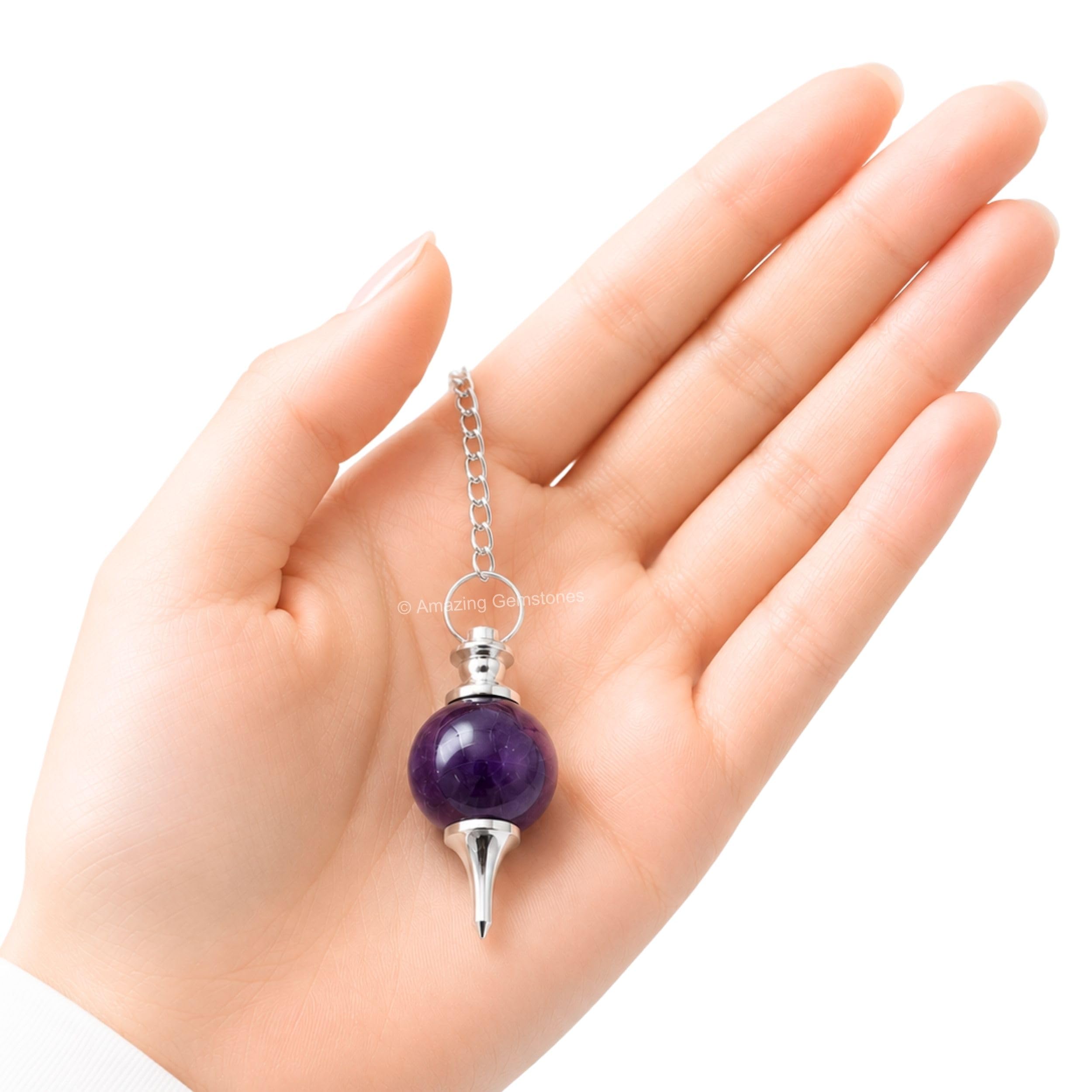 Amazon.com: Amazing Gemstone Amethyst Crystal Ball Pendulum for